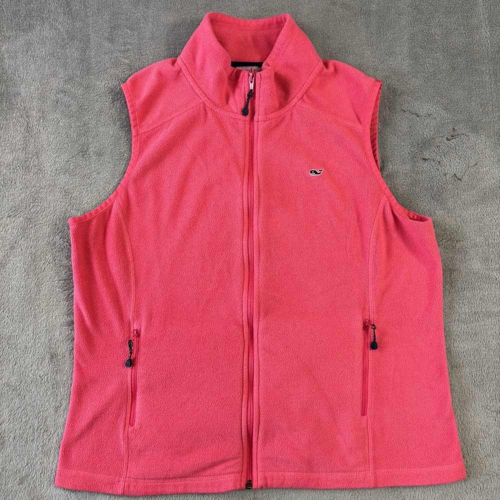 Vineyard‎ Vines Vest Womens XL Sleeveless Full Zip Outdoors Hiking Fleece Preppy
